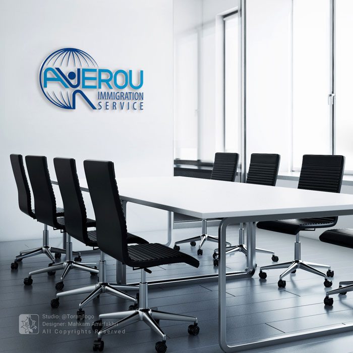 طراحی لوگو شرکت خدمات مهاجرتی Averou