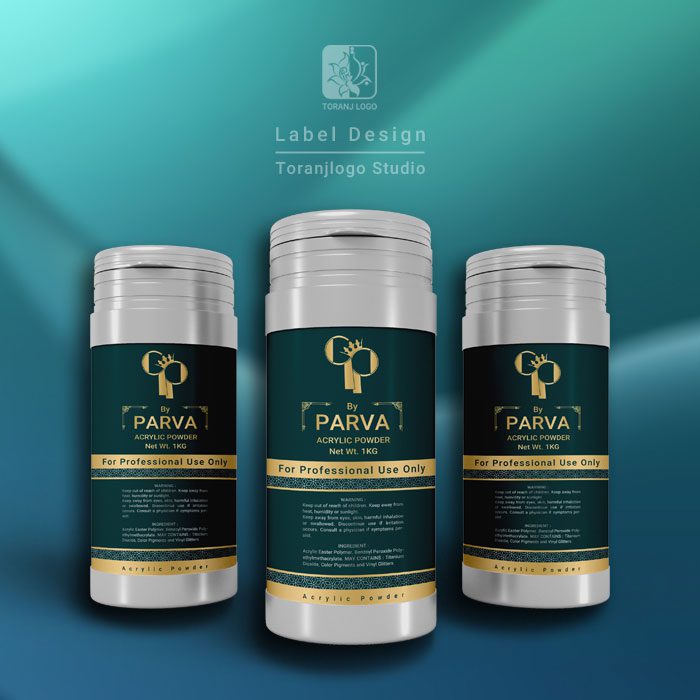 طراحی لیبل و برچسب بسته بندی محصولات برند qp پروا