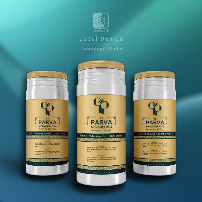 طراحی لیبل و برچسب بسته بندی محصولات برند qp پروا