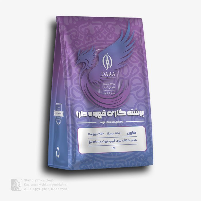 طراحی بسته بندی قهوه دارا