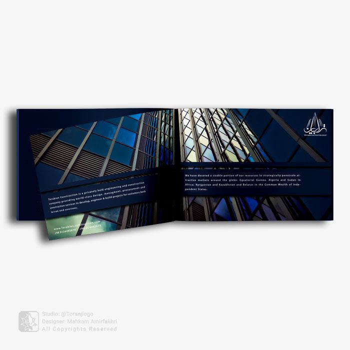 طراحی کاتالوگ زیبا شرکت ساختمانی ترابیان